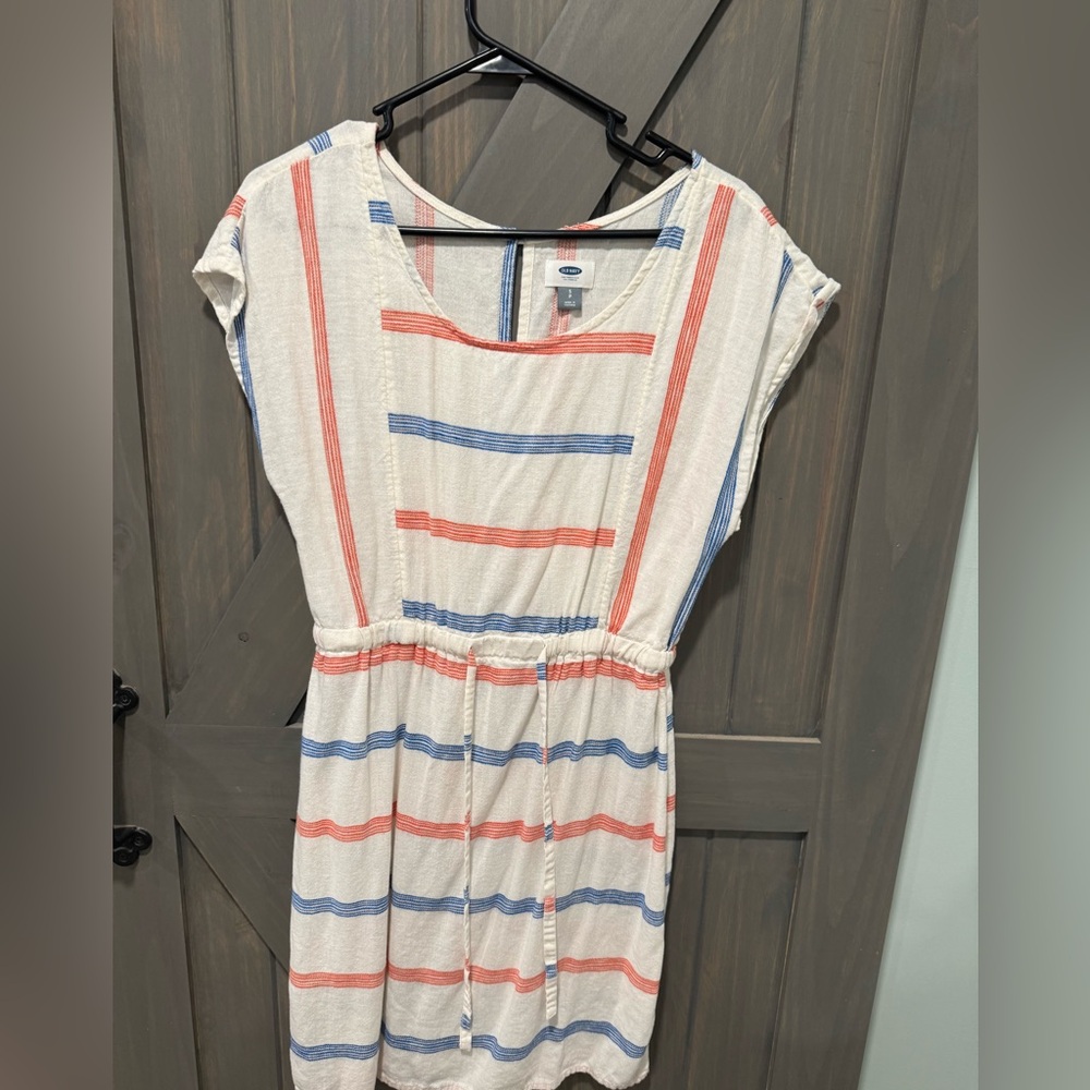 Old Navy Orange and Blue Striped Dress